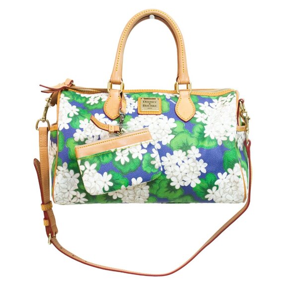 Dooney & Bourke Hydrangea Monogram Dome Zip Satchel - Picture 1 of 11